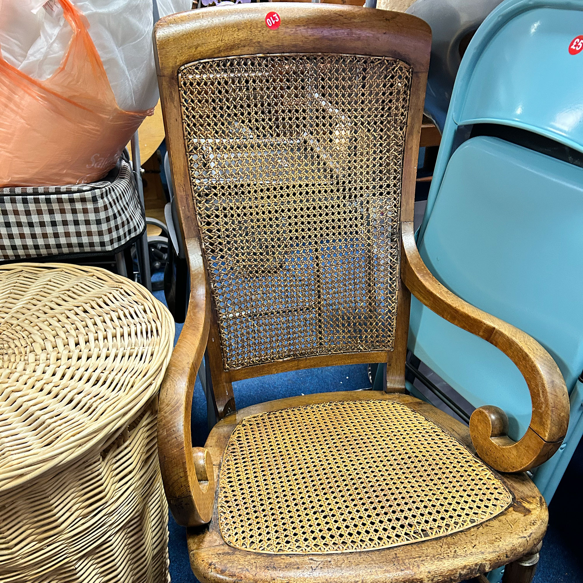 Vintage rattan chair for sale in shop