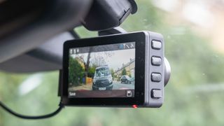 Garmin Dash Cam Live mounted on windshield