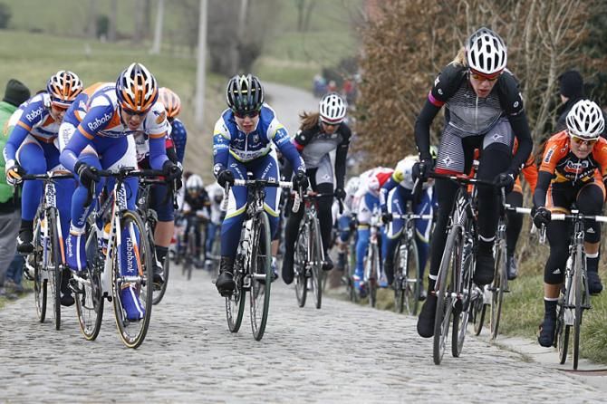 Ellen Van Dijk and others in the peloton