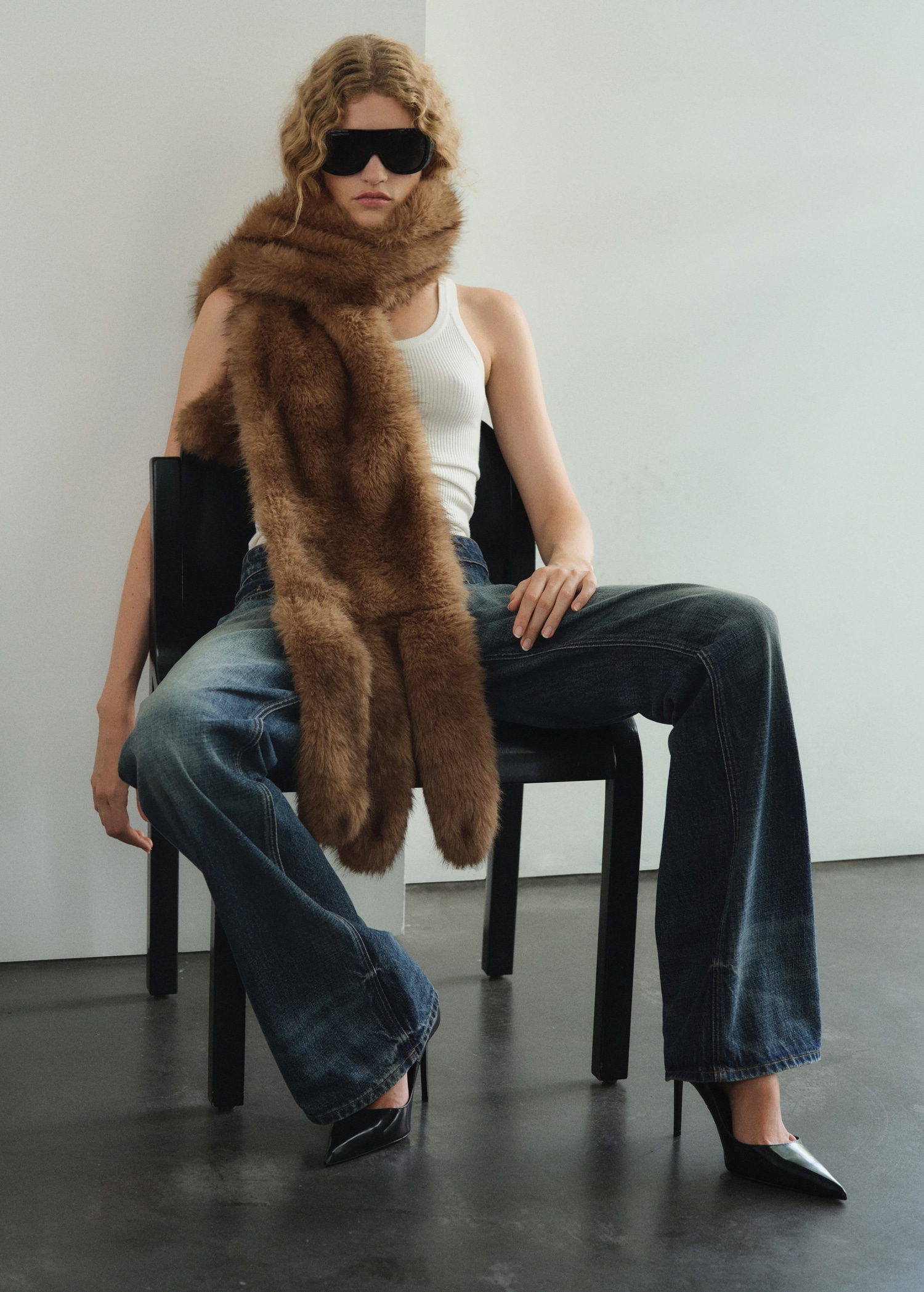 Long Fur-Effect Scarf - Women | Mango United Kingdom