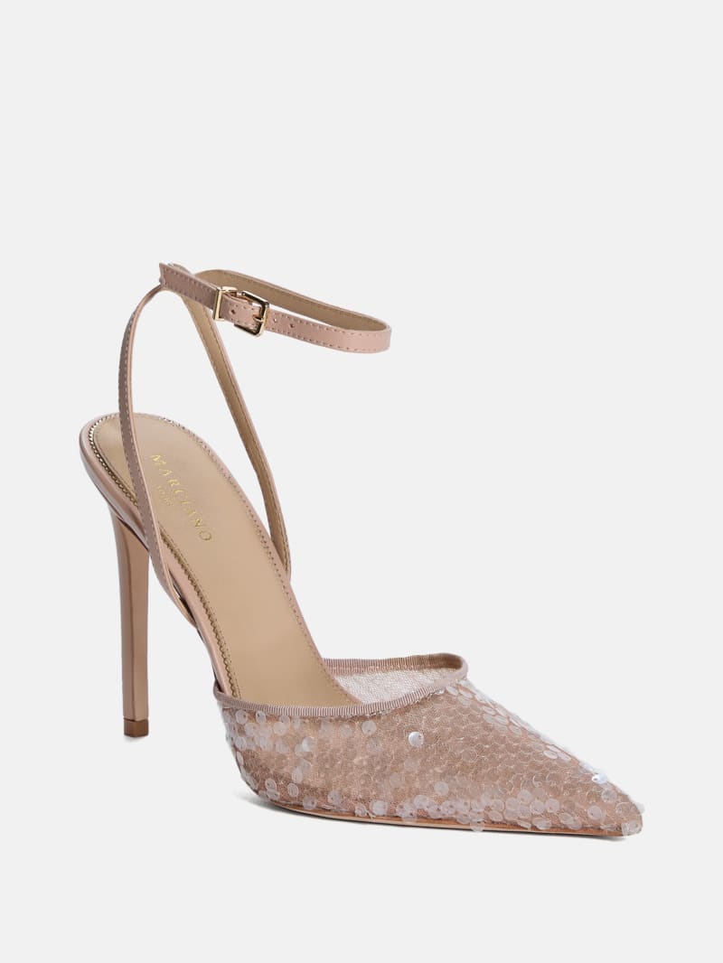 Sequin Ankle Strap Pump