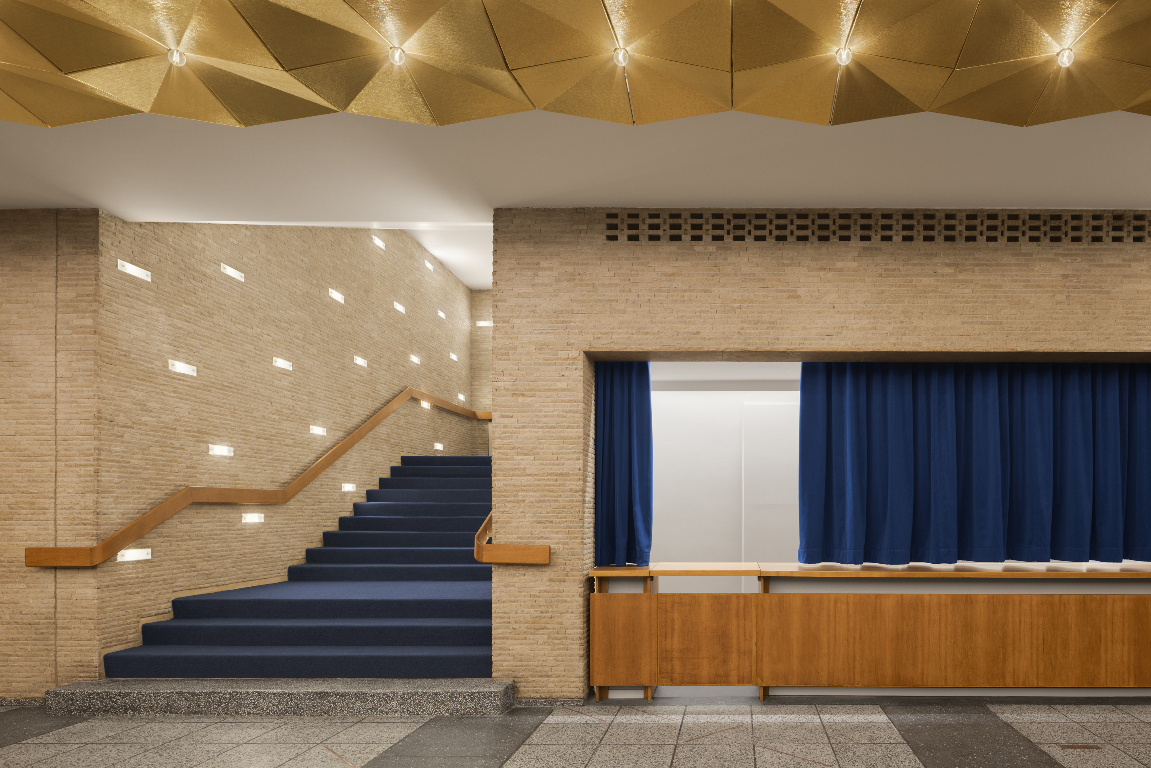 views of the modernist Kino International in Berlin