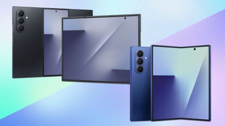 Galaxy Z TriFold vs Galaxy Z Fold 7 composite images next to one another.