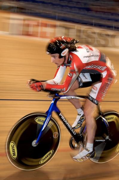 Cody O'Reilly (Bissell) focuses in the 3m pursuit, part of the Omnium