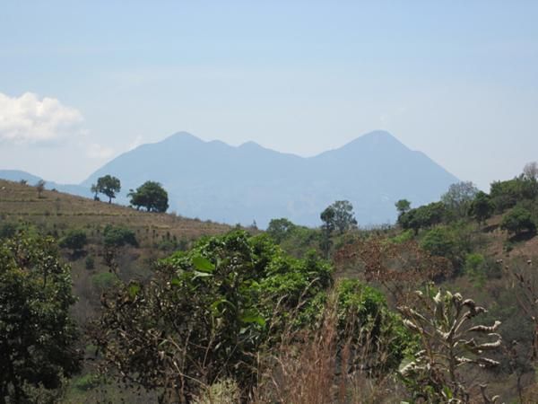 A smoking volcano in Guatemala.