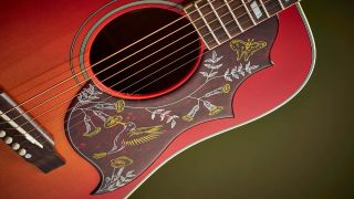 Gibson Hummingbird sound hole and pickguard