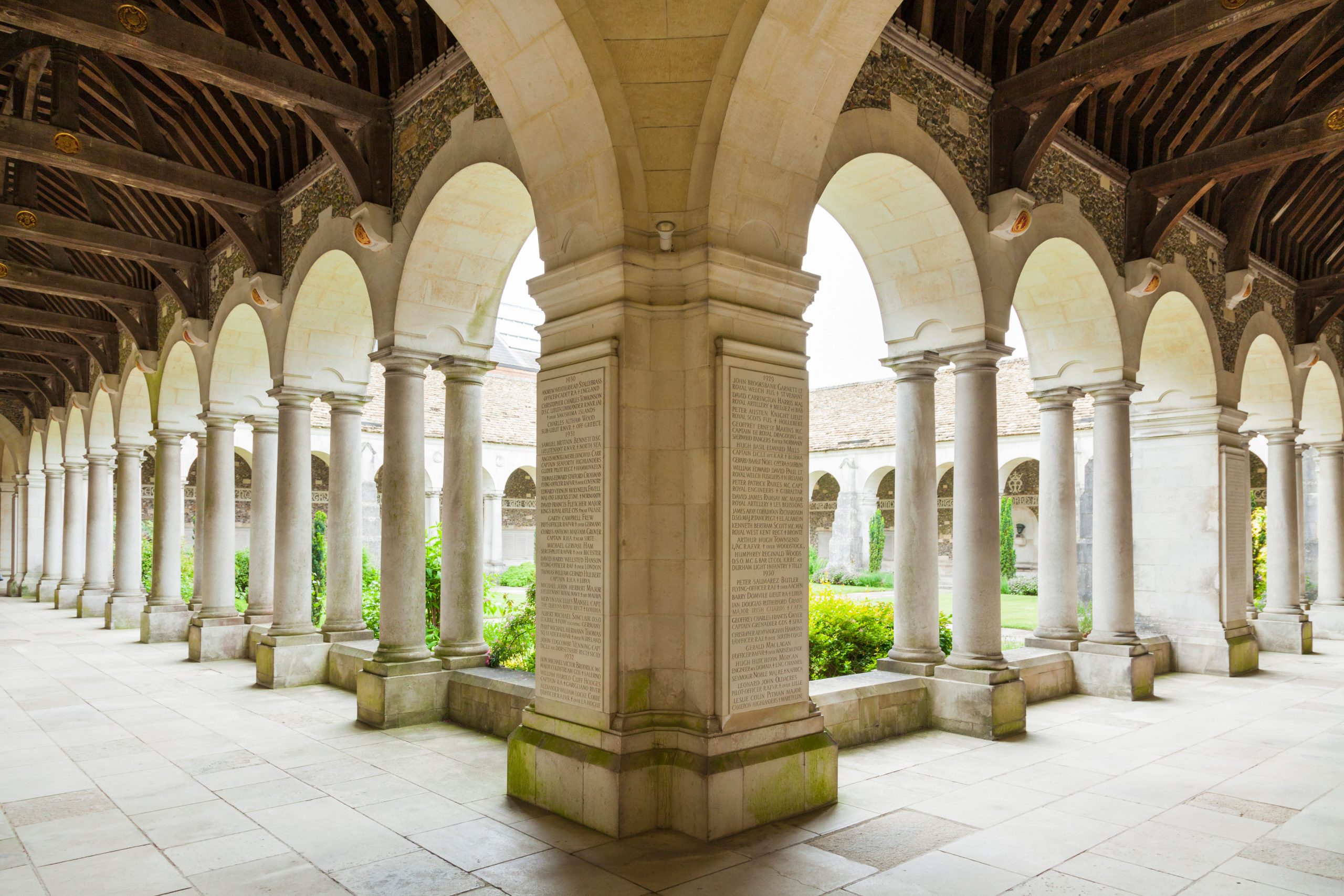 The war cloister at Winchester College.