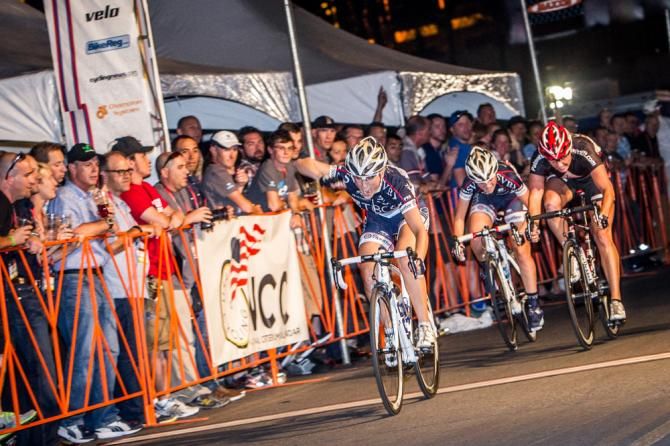Samantha Schneider (TIBCO) takes the sprint win in Vegas.