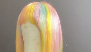 Pastel rainbow wig