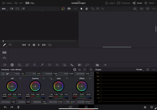 DaVinci Resolve עבור iPad במהלך הבדיקה המעשית שלנו