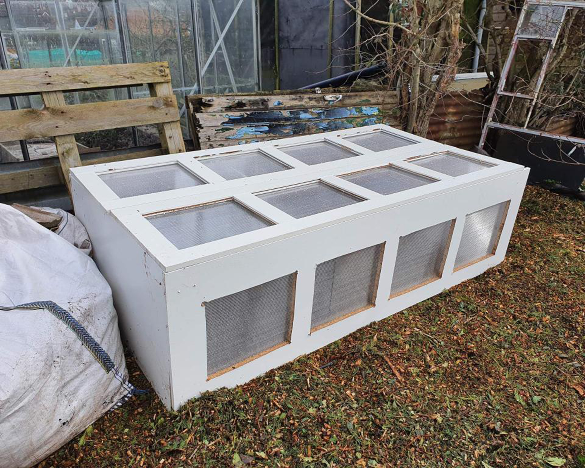 DIY coldframe made from an unused wardrobe