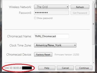 i need my mac address for my chromecast to connect it to the wifi