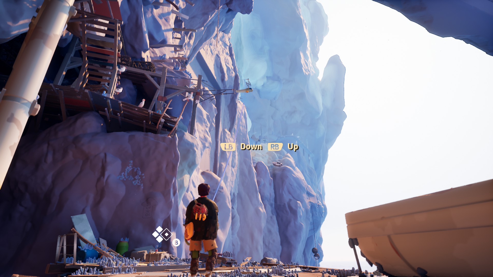 Screenshot from climbing game Jusant