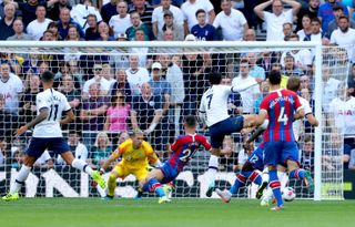 Son Heung-min (third right) scored his first goals of the season for Spurs in the 4-0 win over Crystal Palace