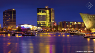 Night view of the convention center