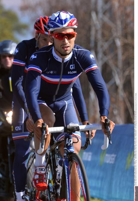 Nacer Bouhanni (France) doing the recce on Thursday