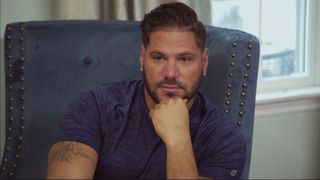 Ronnie Ortiz-Magro in a blue shirt Jersey Shore: Family Vacation