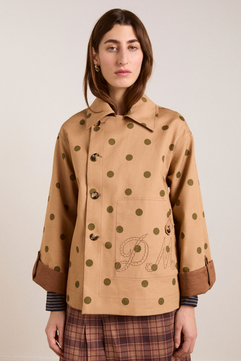 Reversible Jerry Crop Trench Coat - Camel Spot