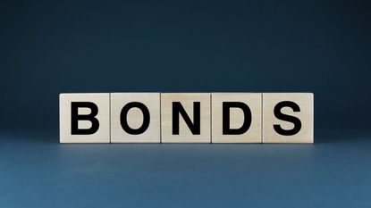 the word bonds on a plain blue background