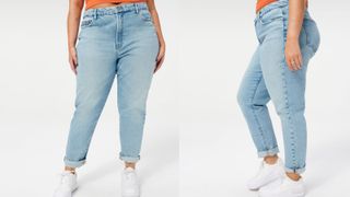 best jeans for curvy women from Good American include the light wash weekender jean
