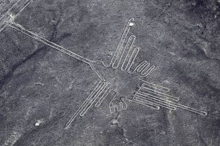 The animal mounds were found in a region famous for a series of ancient geolyphs, called the Nazca Lines, which are now considered a World Heritage Site in the Nazca Desert in southern Peru. Here, Nazca Lines resembling a humming bird, as viewed from a plane.