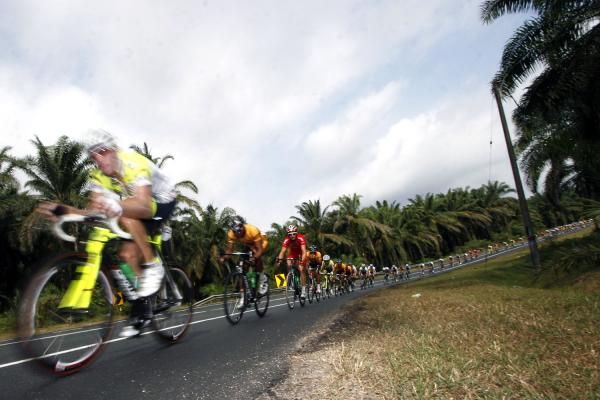 The peloton at full pace
