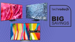 TechRadar award-winning TVs deal image with LG C2, Samsung S90C and Samsung QN900C
