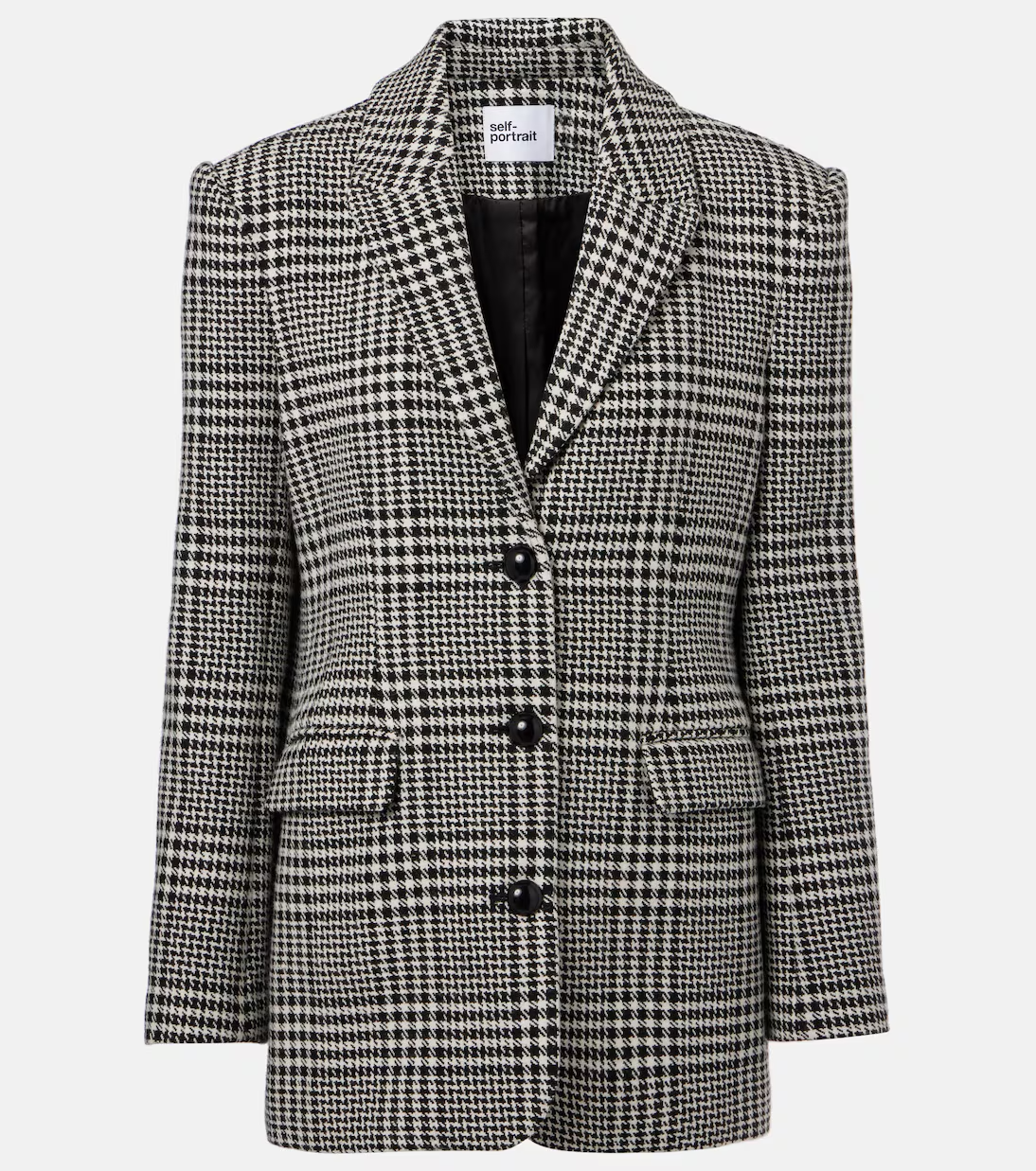 A gray and black plaid Self-Portrait blazer