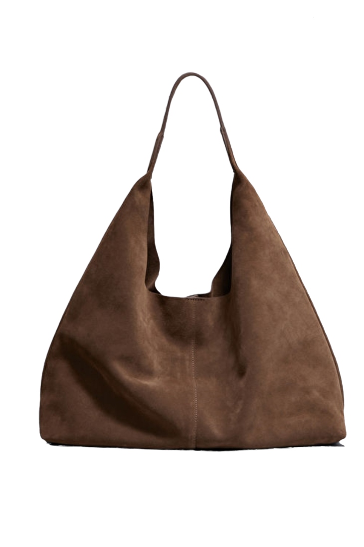 Large suede shopping bag