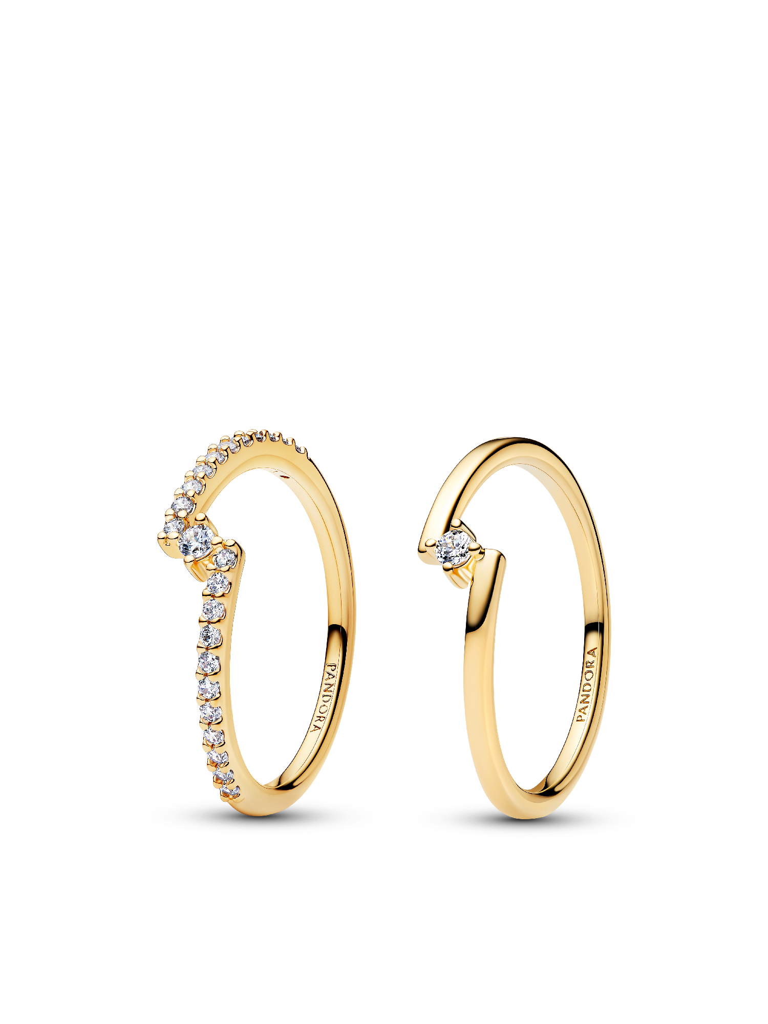 Split Solitaire Pav&eacute; Ring Stack
