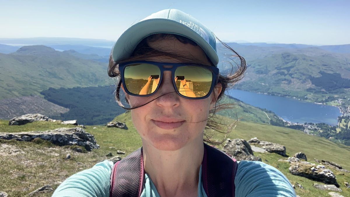 Hiker selfie with SunGod Tempest sunglasses