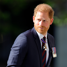 Prince Harry, Duke of Sussex (wearing a Household Division regimental tie) attends The Invictus Games Foundation 10th Anniversary Service at St Paul's Cathedral on May 8, 2024 in London, England.