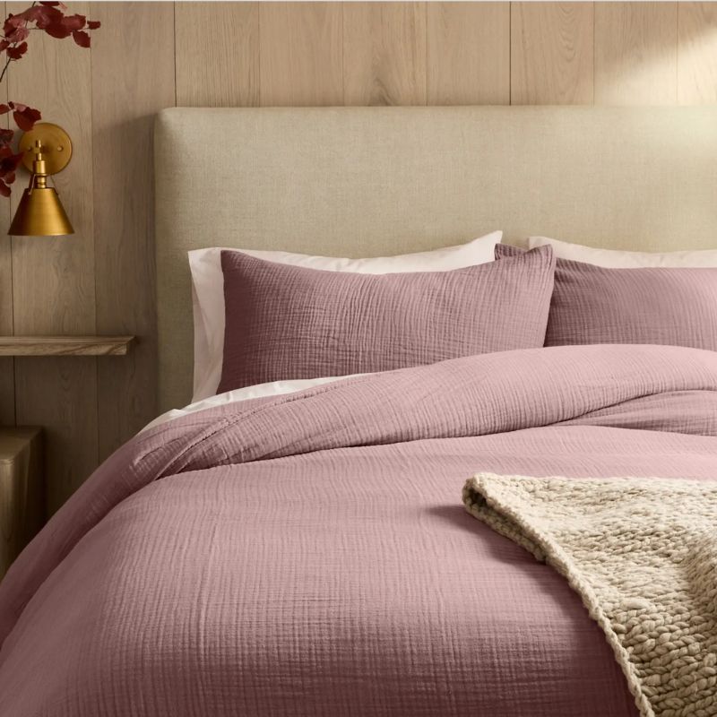 mauve bedding