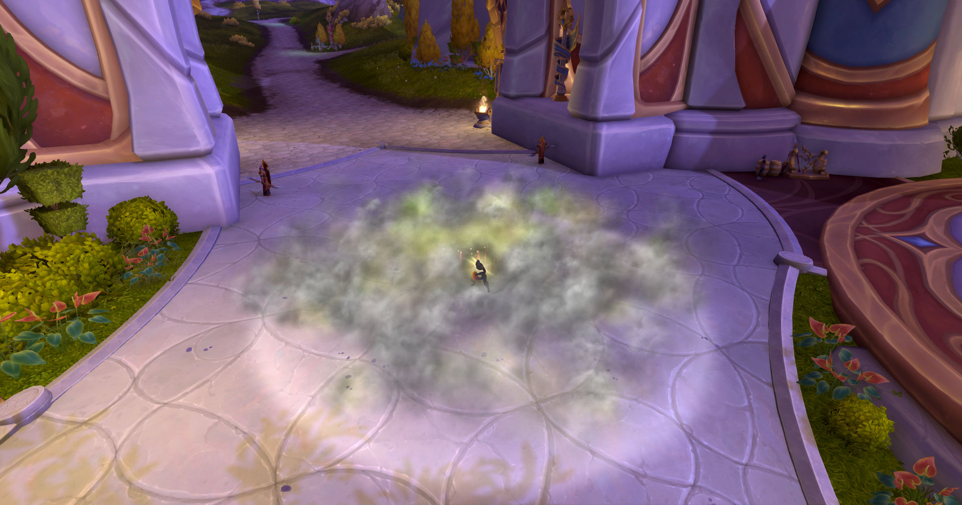 A rogue standing in the middle of Cloud Cover, a new talent for Trickster rogues in World of Warcraft: Midnight.