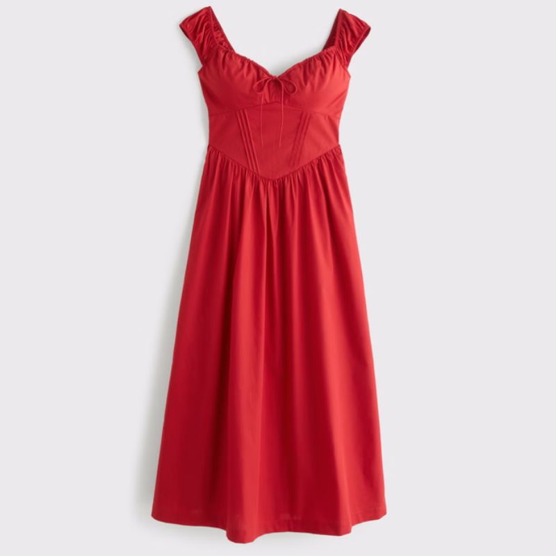 red built in bra dress