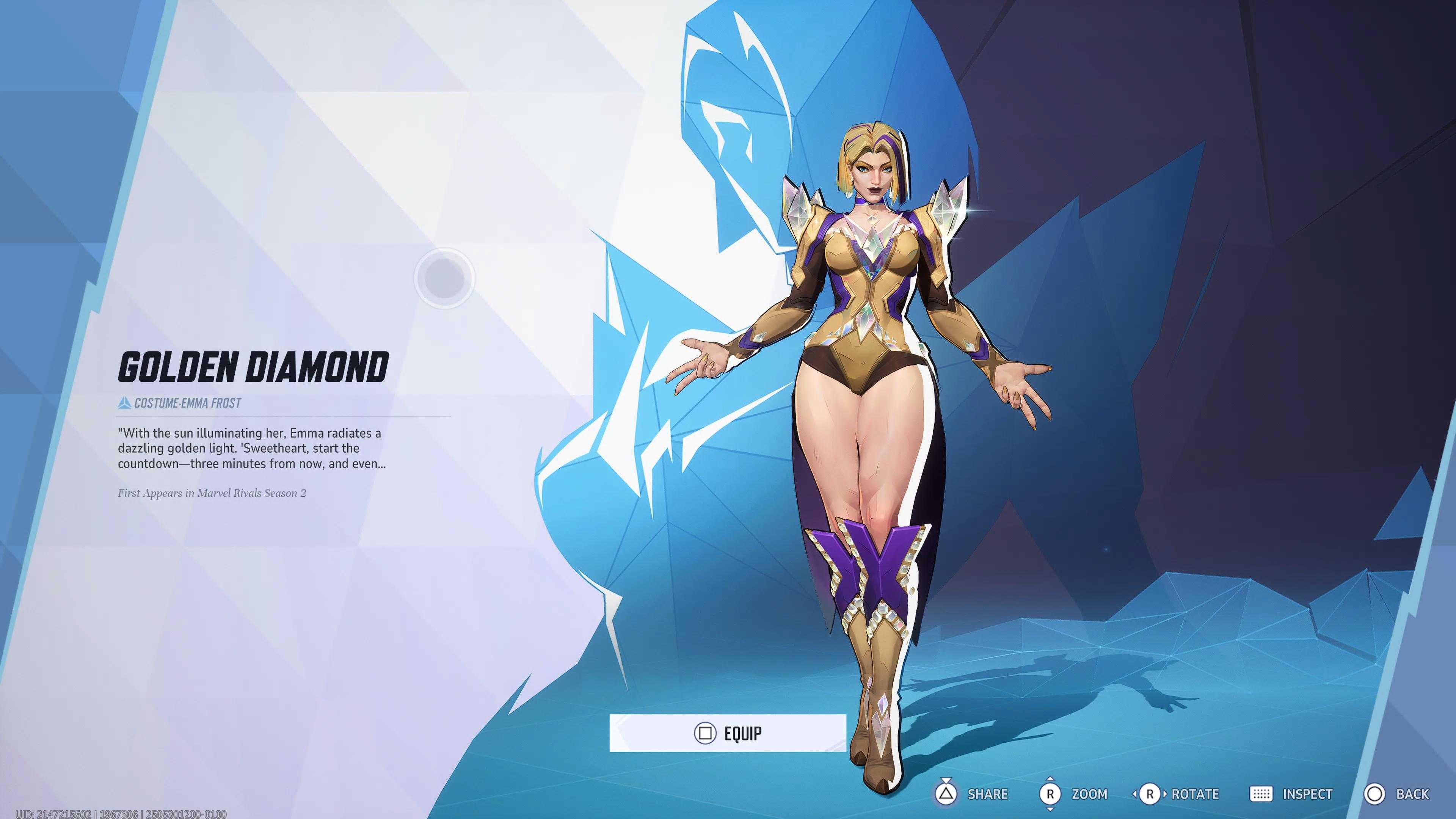 The Golden Diamond Emma Frost skin