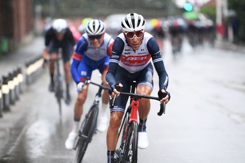 VARESE ITALY OCTOBER 05 Vincenzo Nibali of Italy and Team Trek Segafredo competes during the 100th Tre Valli Varesine a 1967km race from Busto Arsizio to Varese 377m AlfredoBindaVa on October 05 2021 in Varese Italy Photo by Tim de WaeleGetty Images