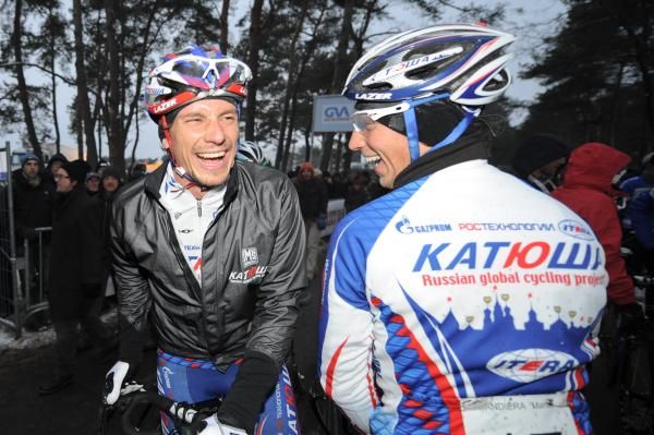 Filippo Pozzato and Marco Bandiera took part in the Move to Improve charity race.