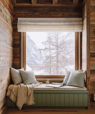 Cozy nook in cabin