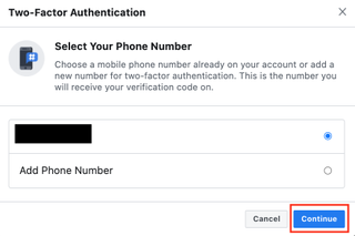How to set up two-factor authentication on Facebook using a browser