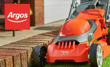 argos logo with a lawnmower