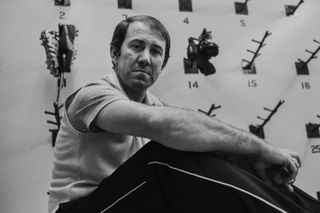 Former Everton manager Howard Kendall in the boot room at Goodison Park in November 1984.