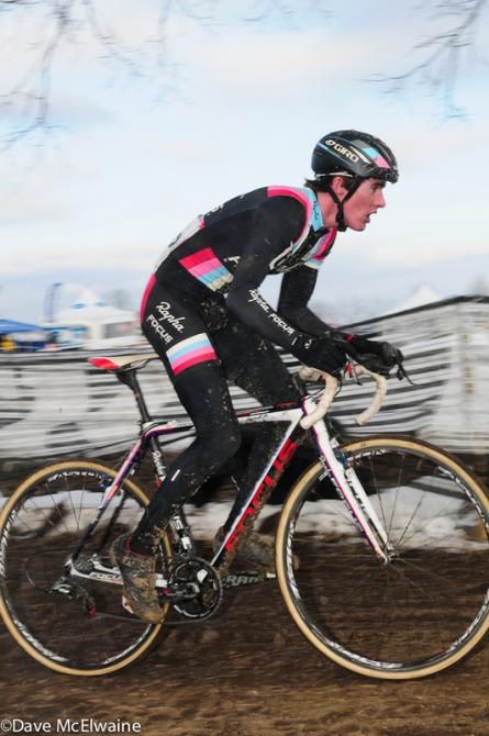 Zach McDonald (Rapha Focus) had not given up on catching Page with one lap to go