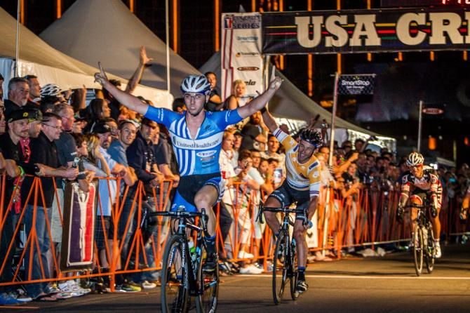 Luke Keough (UnitedHealthcare) takes the win with teammate Hilton Clarke second.