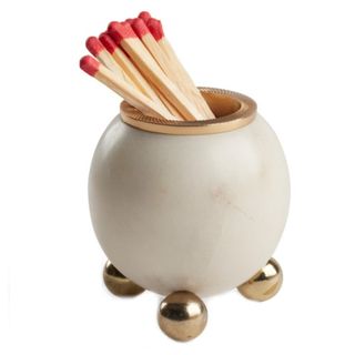 Kyng Modern Classic White Marble Brass Base Match Striker