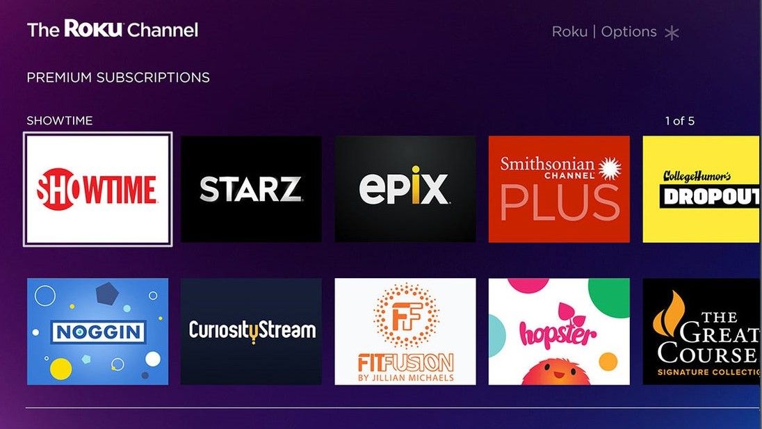 The Roku Channel premium subscriptions