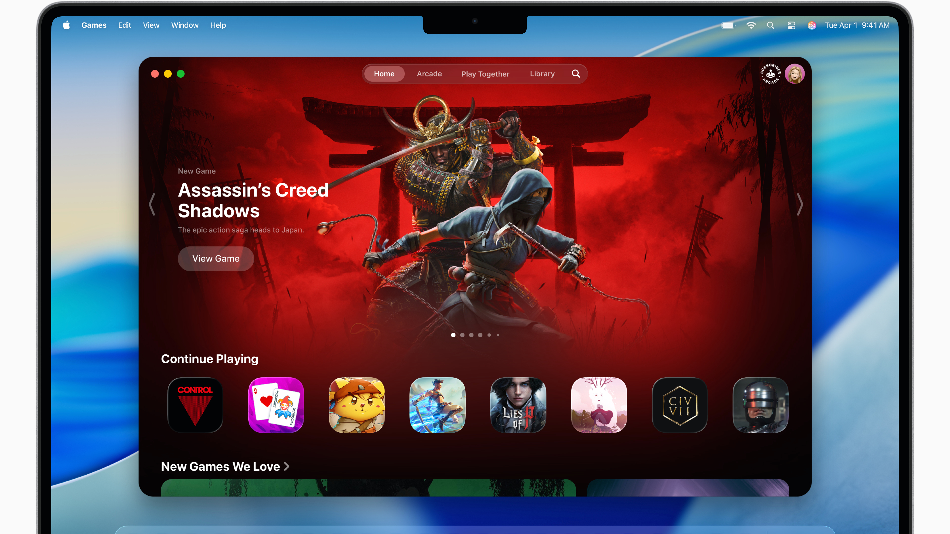 macOS Tahoe 26 Games app