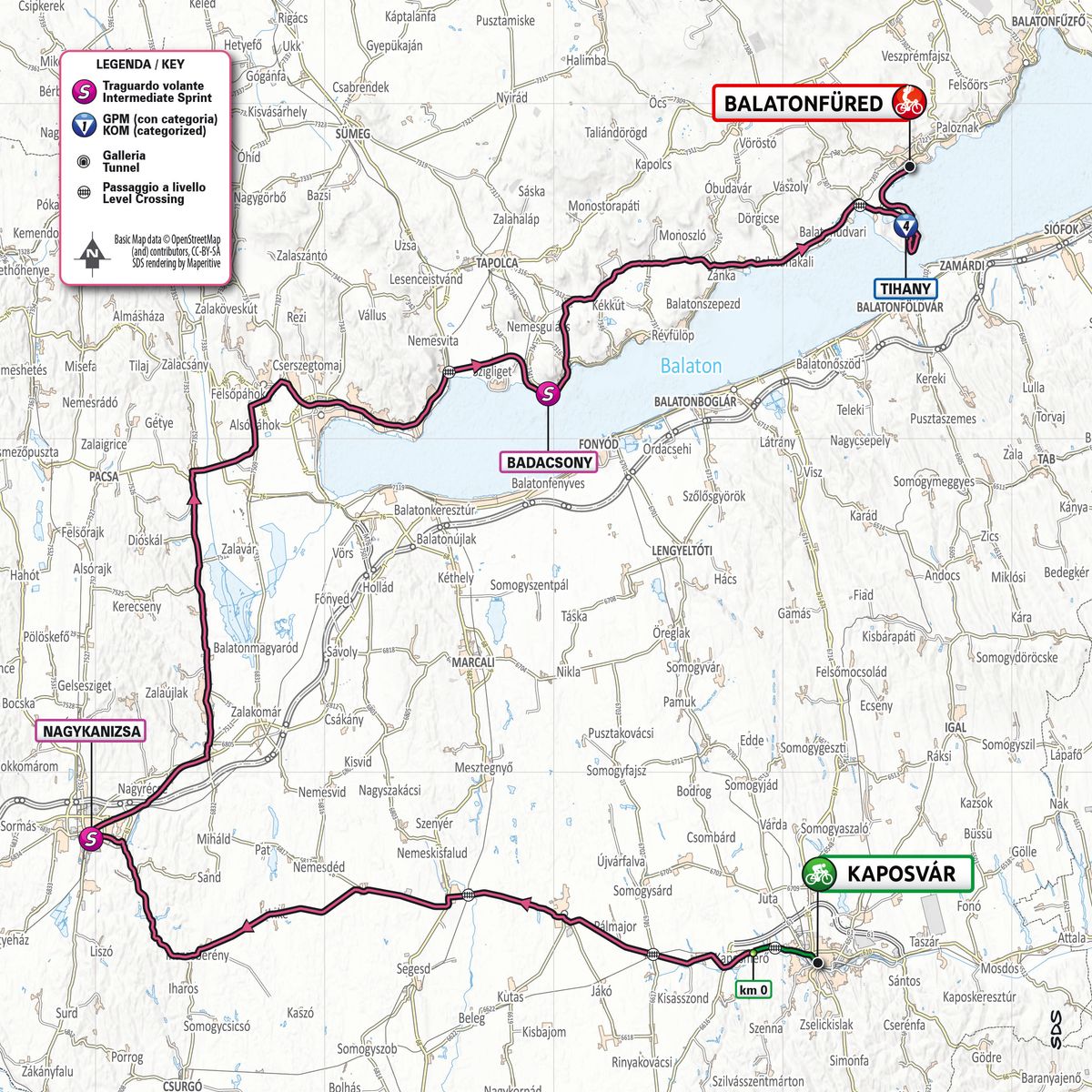 The route of stage 3 of the 2022 Giro d'Italia.