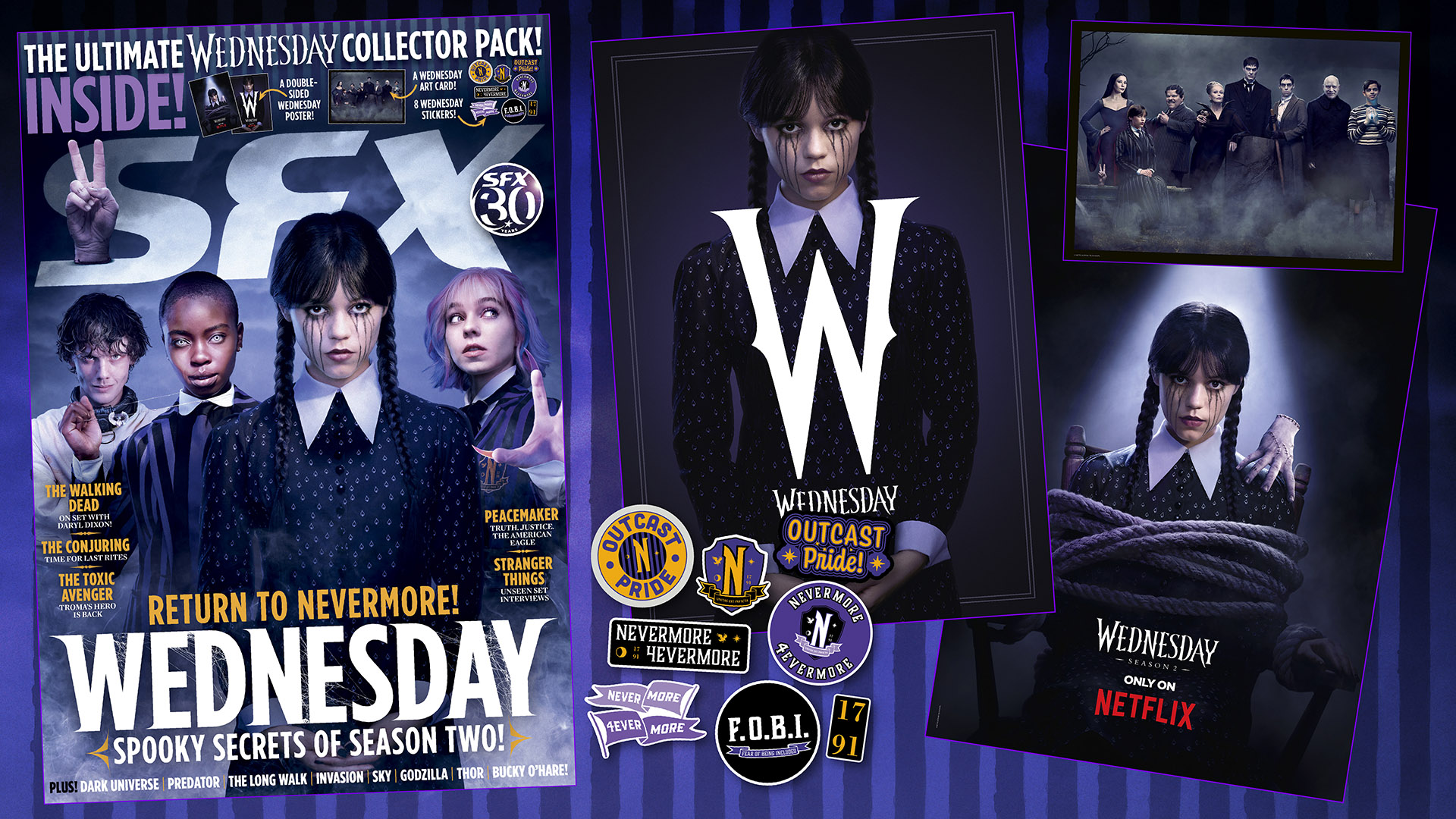 The cover of SFX issue 395 and the gifts that come with it.