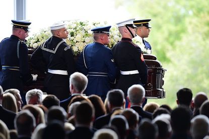 Mourners gather at Nancy Reagan funeral. 